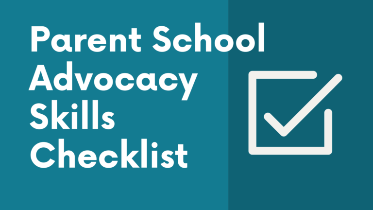 Parent School Advocacy Skills Checklist
